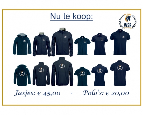 Nu te koop: jasjes en polo's met jubileum-logo WSR