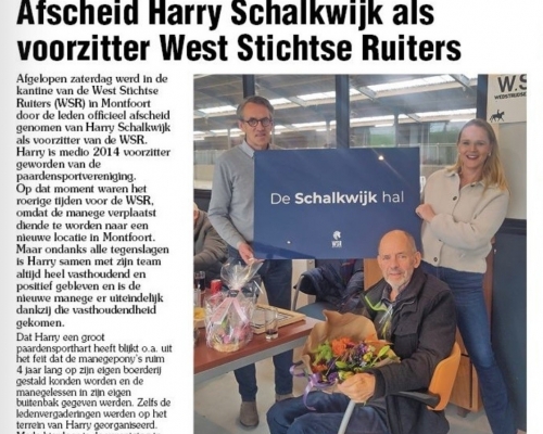Afscheid voorzitter Harry Schalkwijk 